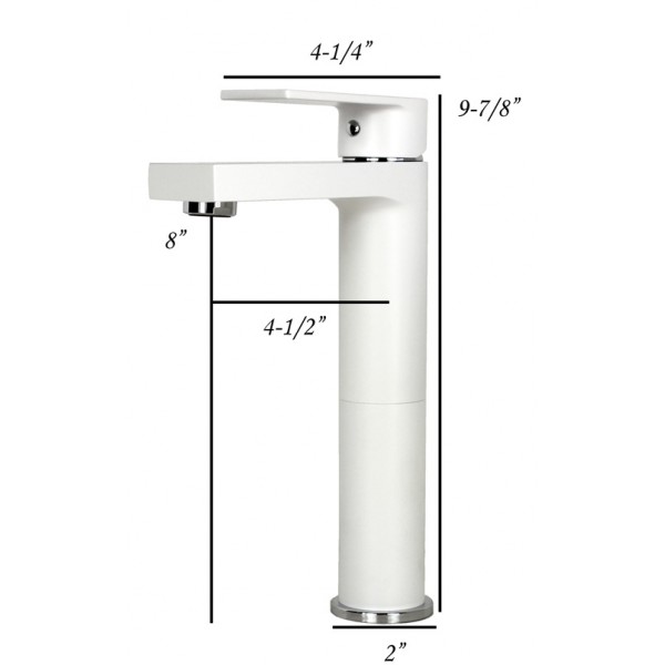 Adrian-style Matte White Solid Brass Single-hole Lever Bathroom Vanity Lavatory Faucet